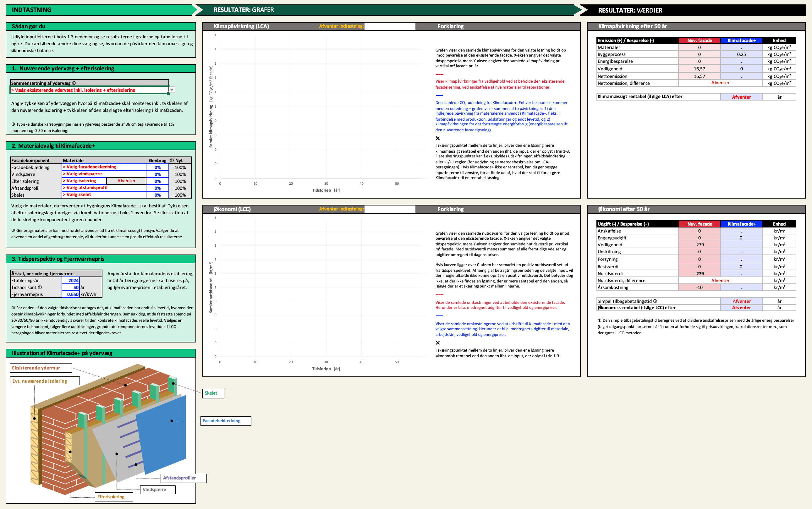 Screenshot fra Klimafacade+